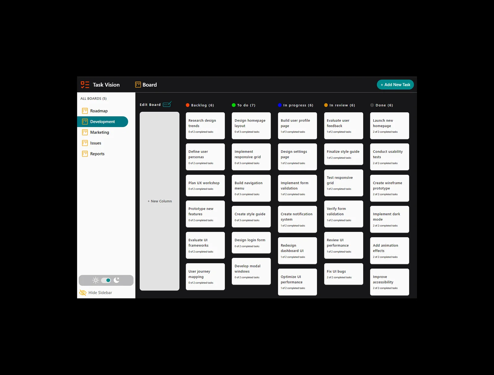 Task platform project preview